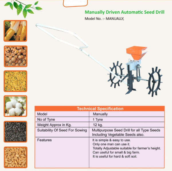 Made in India Manual Hand Operated Seed Drill For Sowing Seed - Image 3