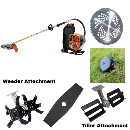 2 Stroke brush Cutter Back Pack 52CC Engine With Weeder & Tiller
