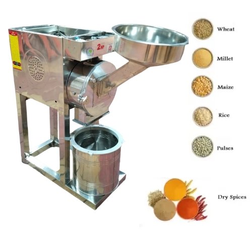 2 in 1 Flour Mill/Pulverizer Machine/Masala Grinder with 2HP Single Phase Motor
