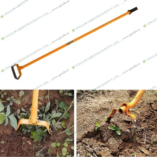 Manual Hand Hoe Heavy-Duty Garden Weeding Tool with Handle - 9 Inch - Image 3