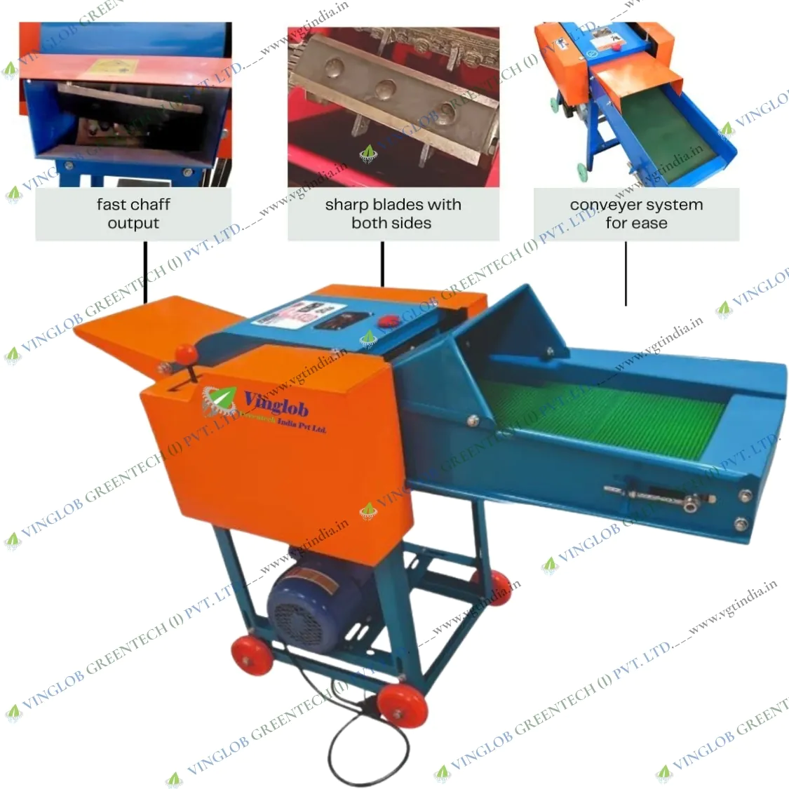 Conveyor Blet Chaff Cutter with 3HP Motor-Subsidy Approved