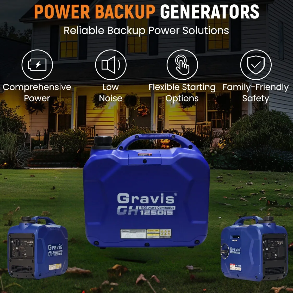 Recoil Start 1 KVA Portable Petrol Generator