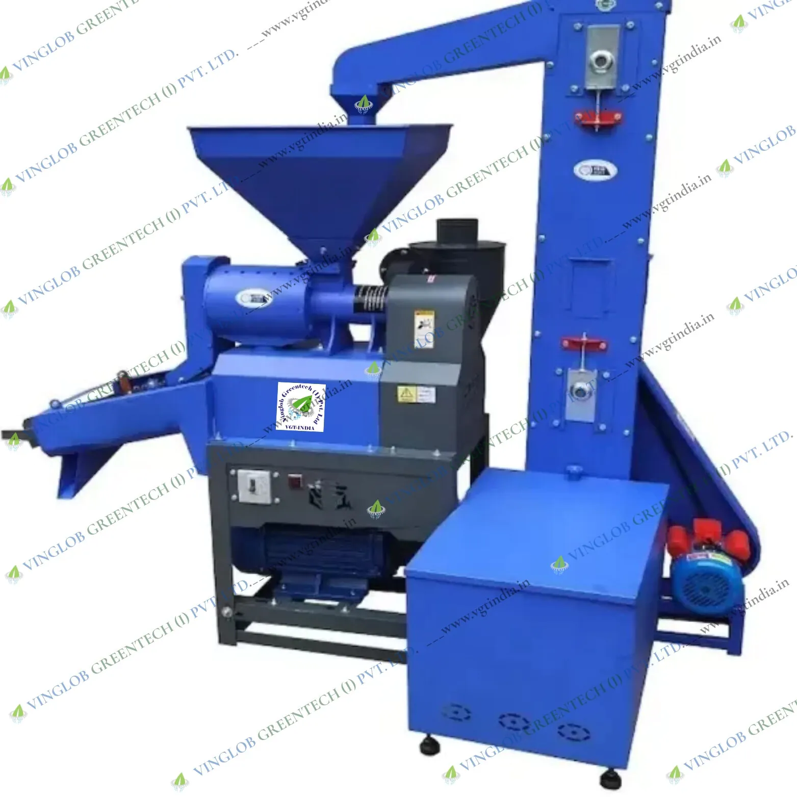 N70 Pro Max Mini Rice Mill With Destoner, Elevator & Grader - Without Motor